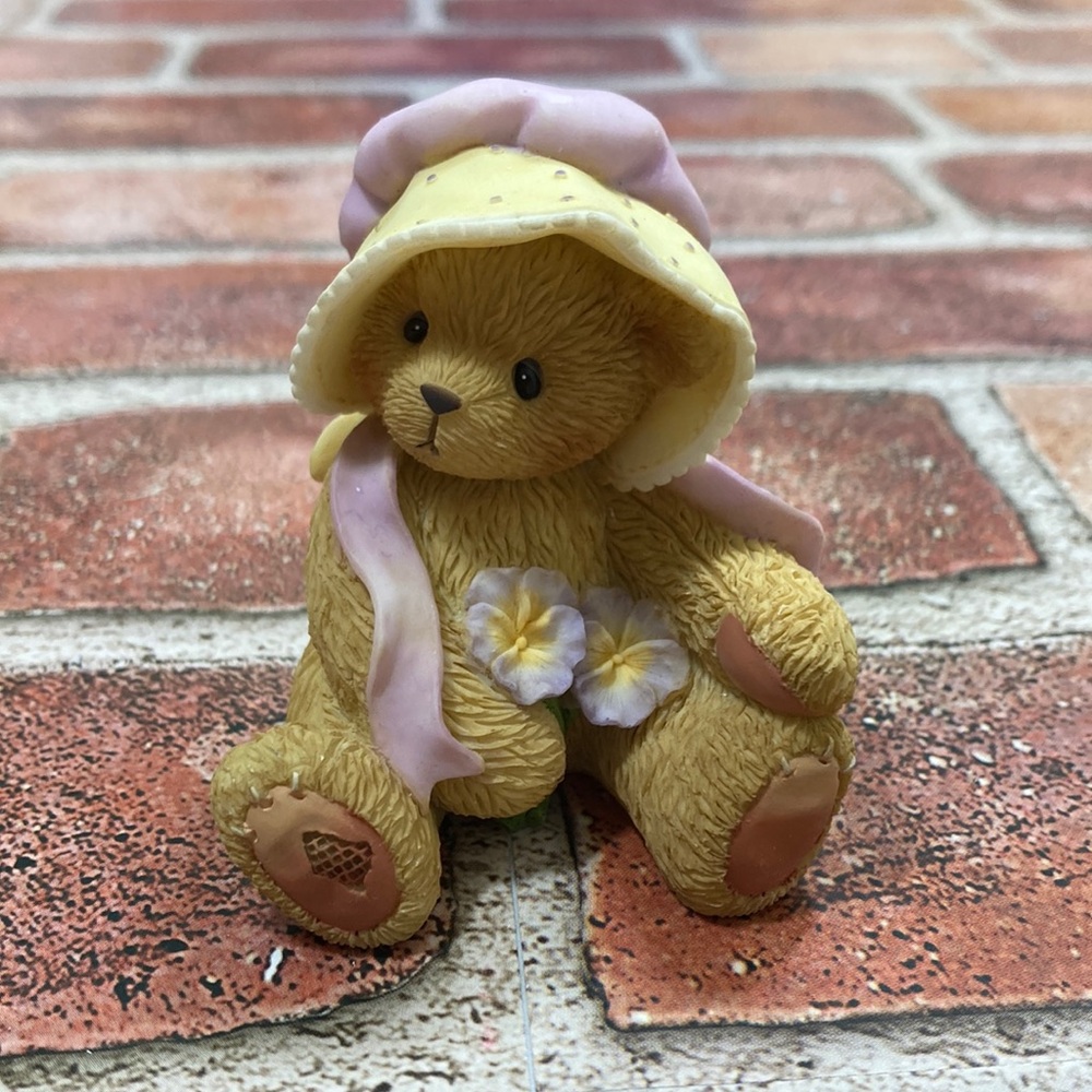Cherished Teddies “Pansy” teddy bear figurine by Priscilla Hillman